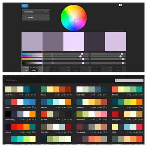 Create beautiful palettes with Adobe Color.